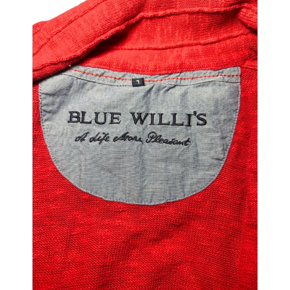 Vintage Red Linen Cotton Blend Zip Cardigan by‎ Blue Willi’s Size L - Picture 9 of 10